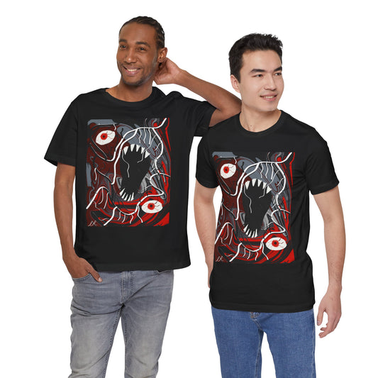 Horror Monster Tee — Red Demonic Face Graphic T‑Shirt