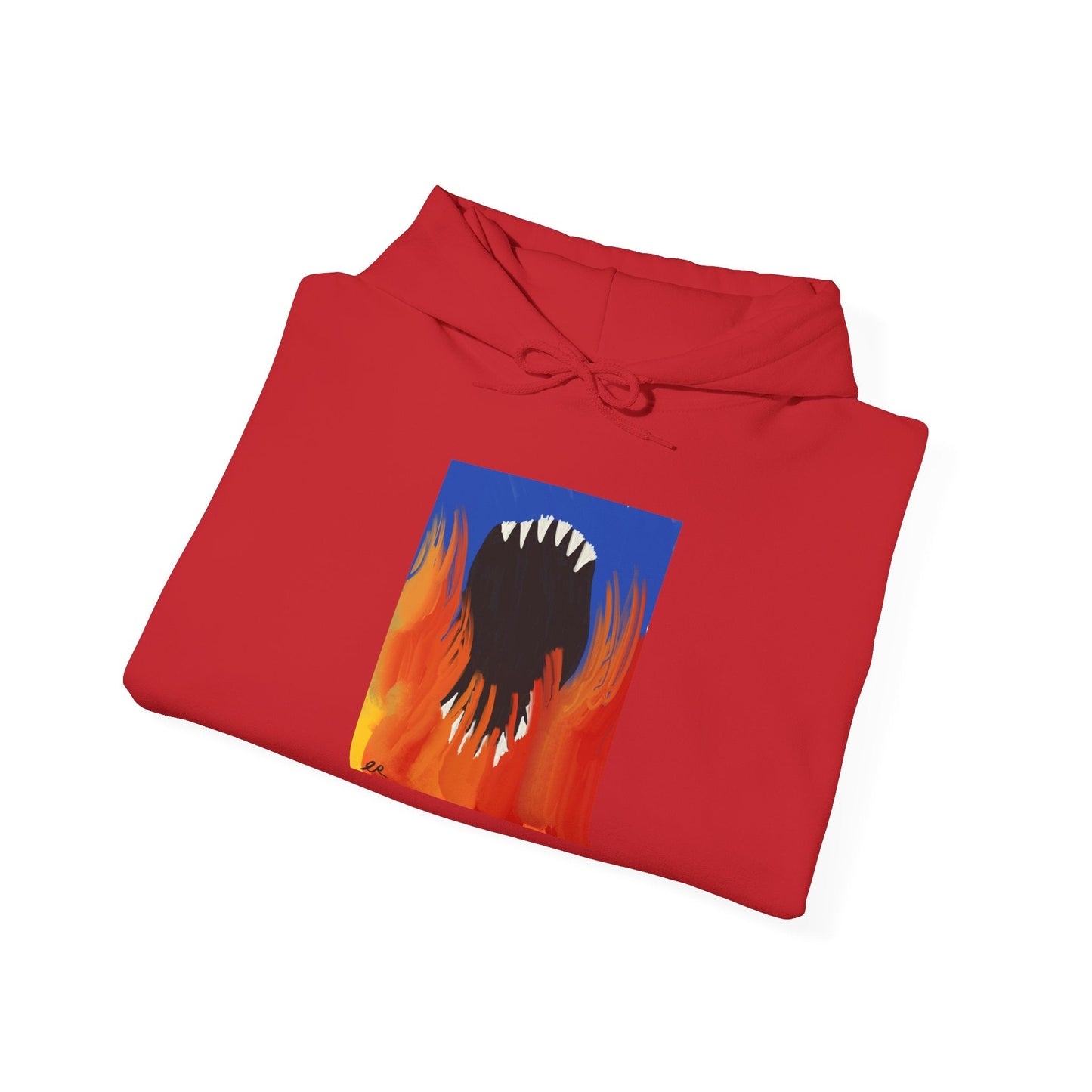 Flaming Monster Mouth Hoodie — Graphic Horror Streetwear - The Artsy Brain