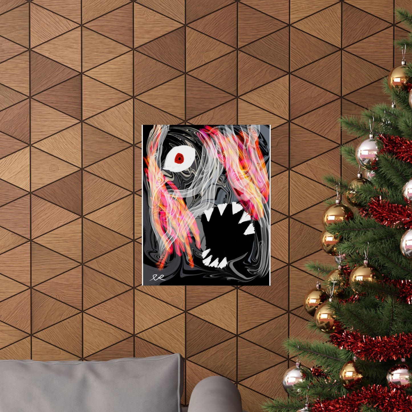 Horror Art Poster — Abstract Monster Matte Vertical Print