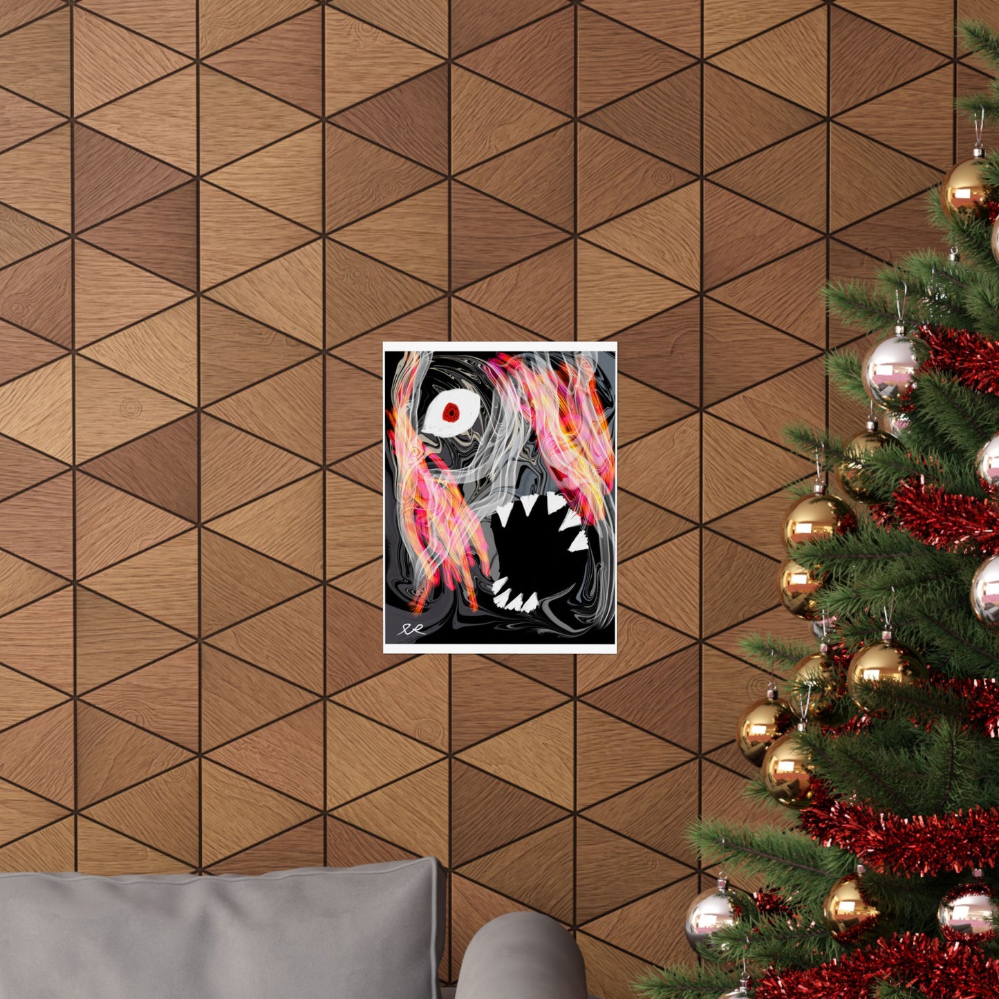 Horror Art Poster — Abstract Monster Matte Vertical Print