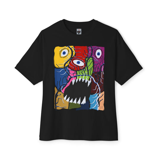 Boxy Tee — Colorful Monster Face Graphic T-Shirt