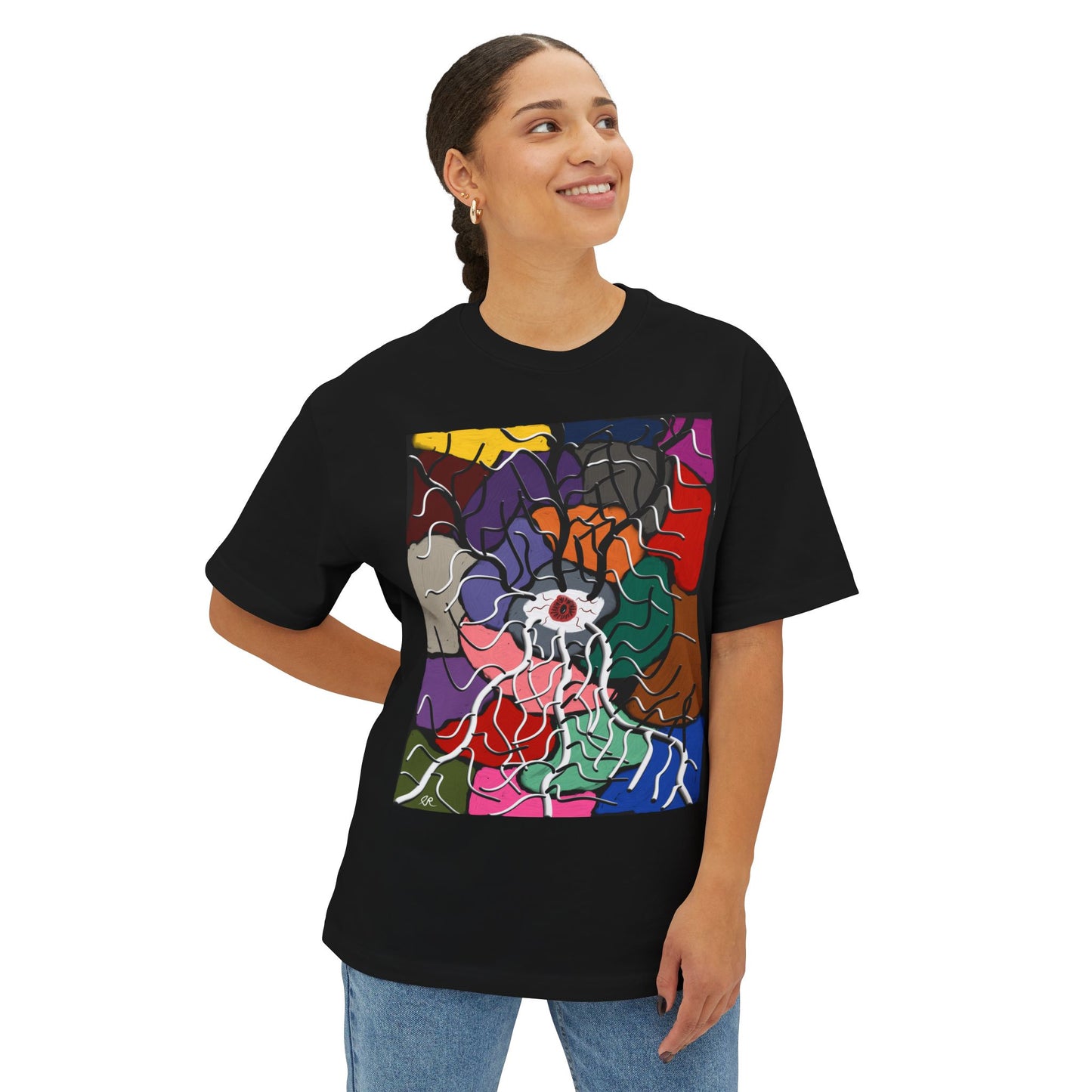 Abstract Color Burst Tee — Psychedelic Brain Art Graphic Shirt