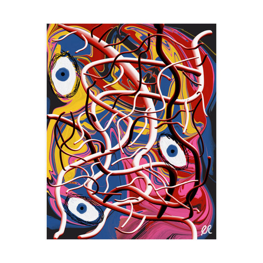 Abstract Expression Matte Poster — Colorful Surreal Face Art Print