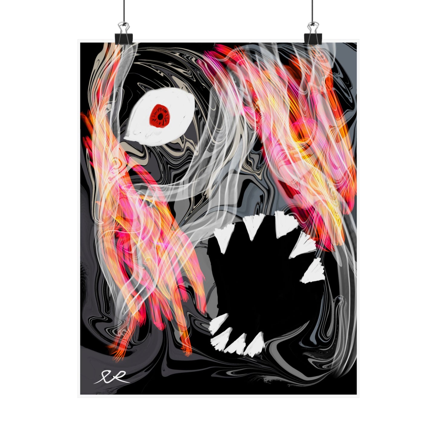 Horror Art Poster — Abstract Monster Matte Vertical Print