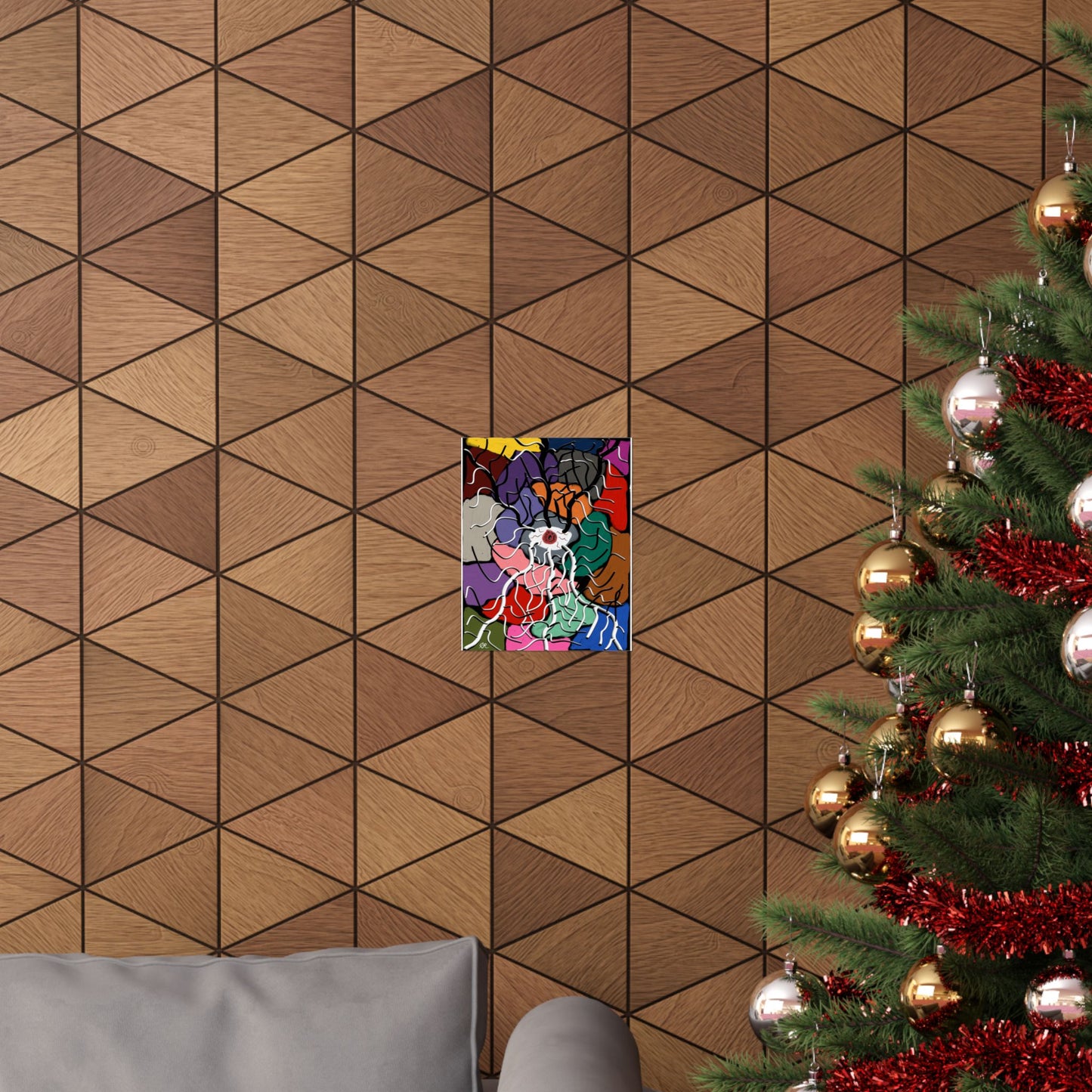 Abstract Colorburst Matte Poster — Psychedelic Floral Art Print