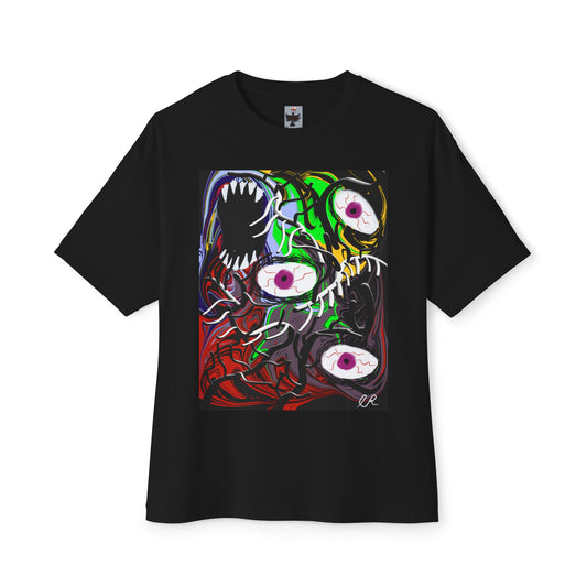 Monster Eyes Graphic Tee — Creepy Horror Art Oversized T-Shirt