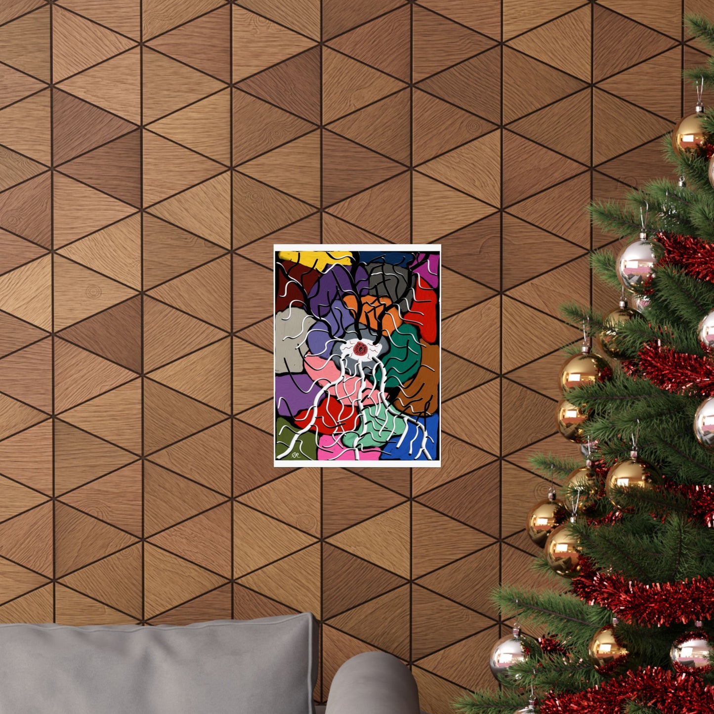 Abstract Colorburst Matte Poster — Psychedelic Floral Art Print