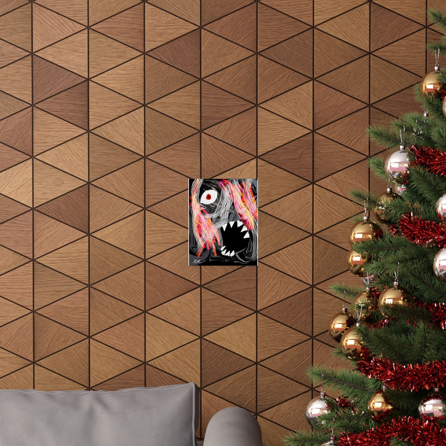 Horror Art Poster — Abstract Monster Matte Vertical Print