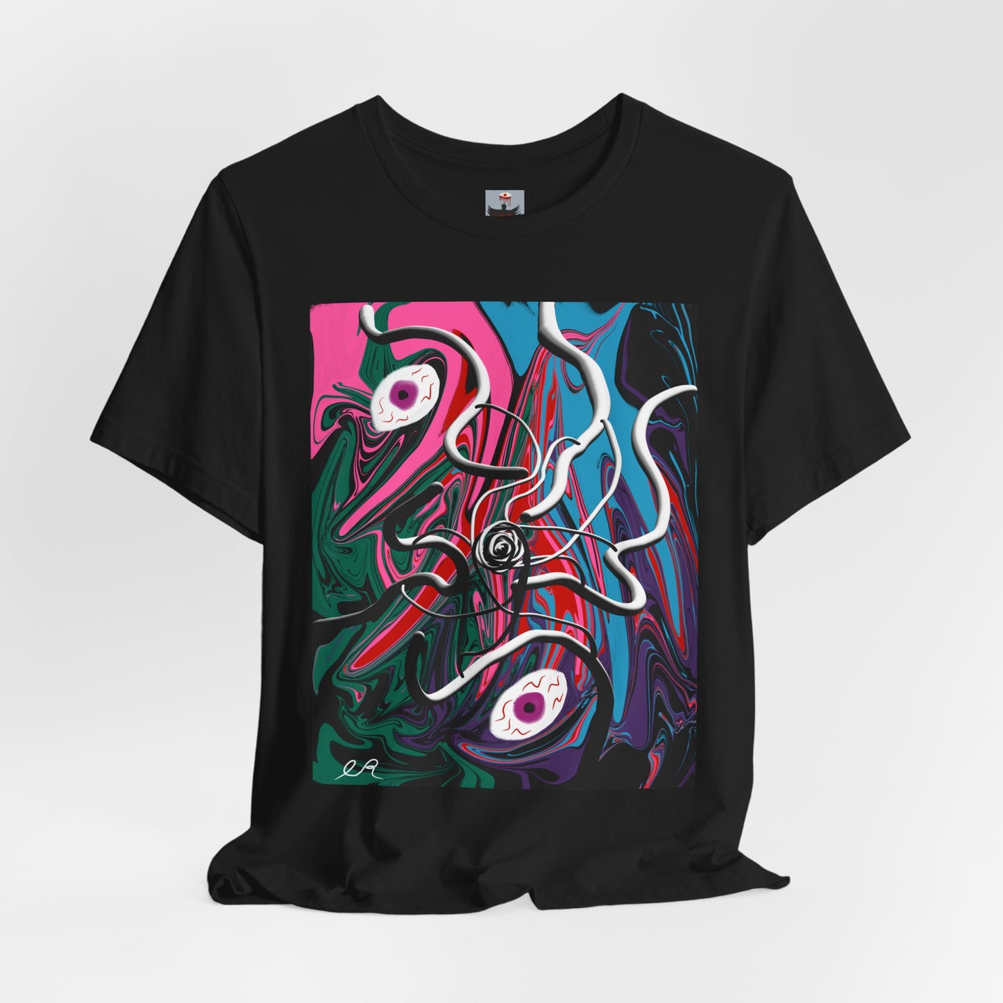 Abstract Surreal Face Art T-Shirt — Colorful Psychedelic Graphic Tee