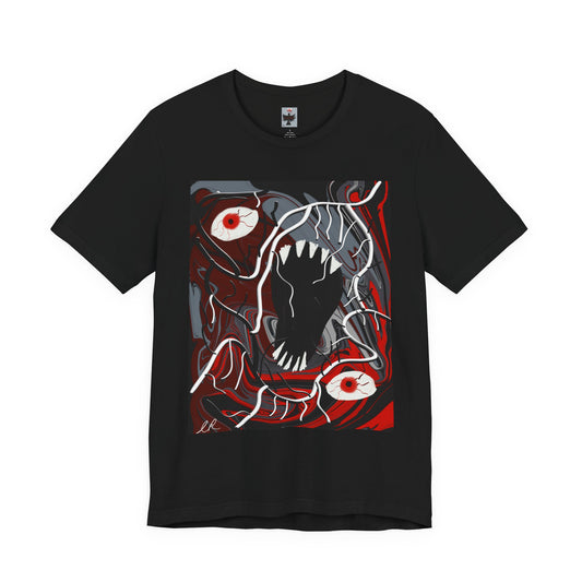 Horror Monster Tee — Red Demonic Face Graphic T‑Shirt