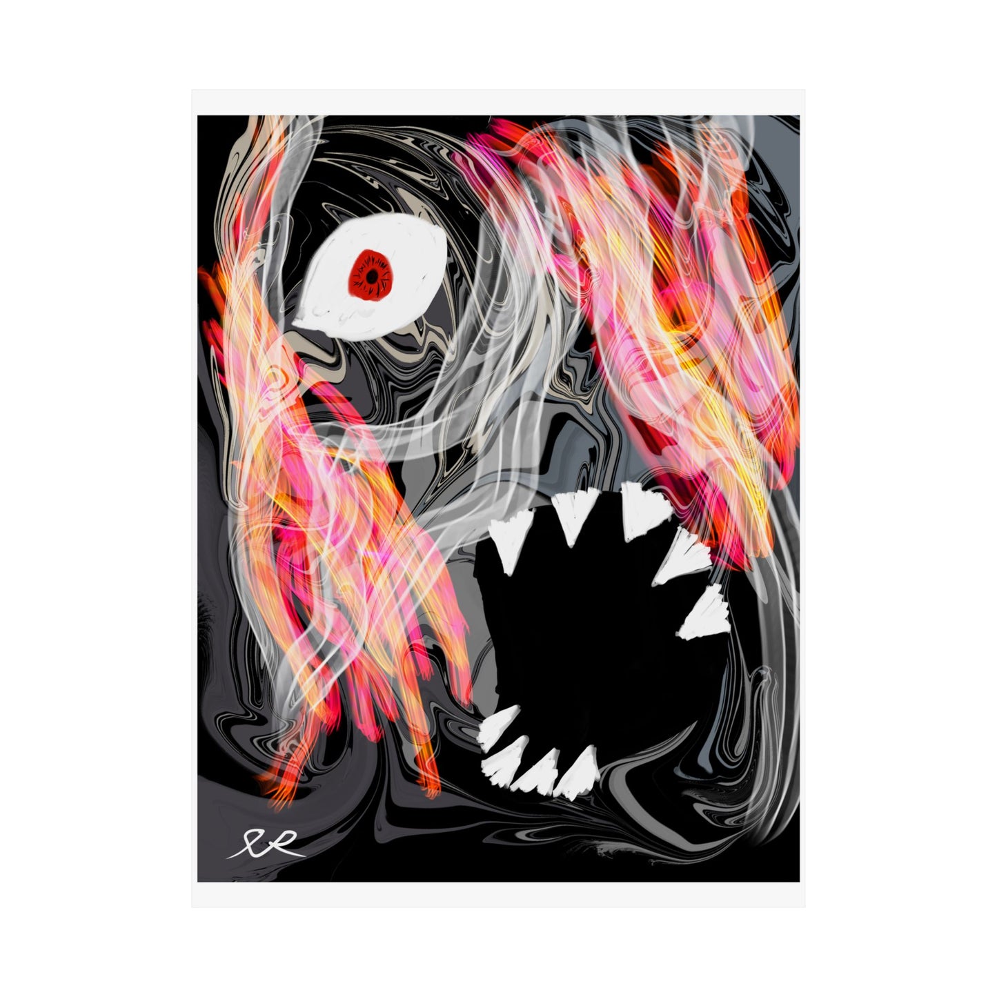 Horror Art Poster — Abstract Monster Matte Vertical Print