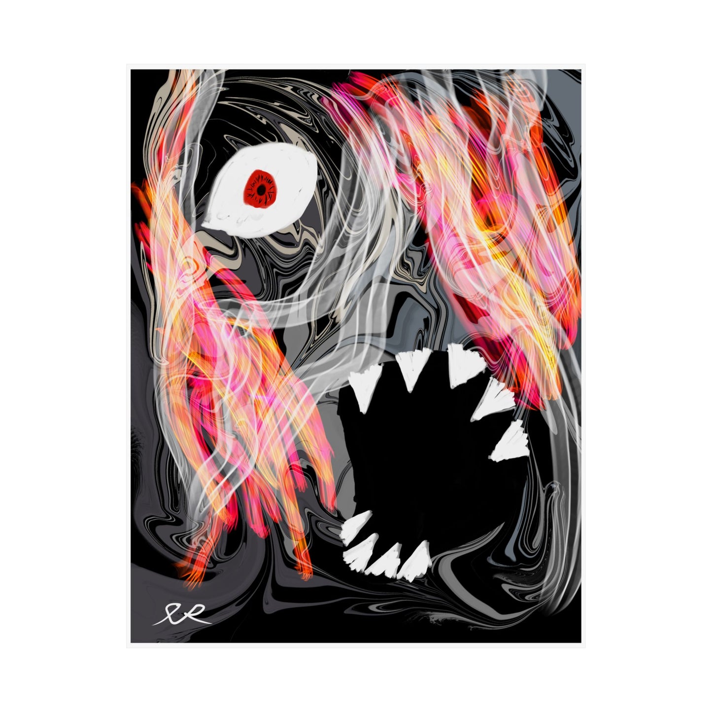 Horror Art Poster — Abstract Monster Matte Vertical Print