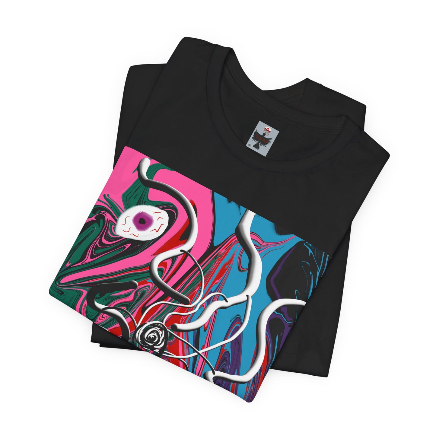 Abstract Surreal Face Art T-Shirt — Colorful Psychedelic Graphic Tee
