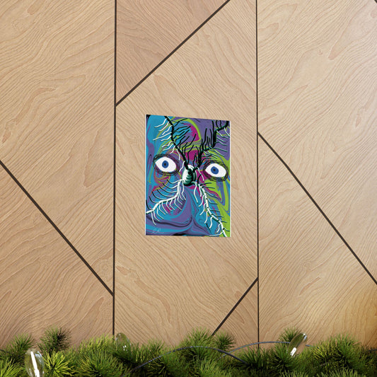 Surreal Nerve-Eye Matte Poster — Psychedelic Abstract Wall Art