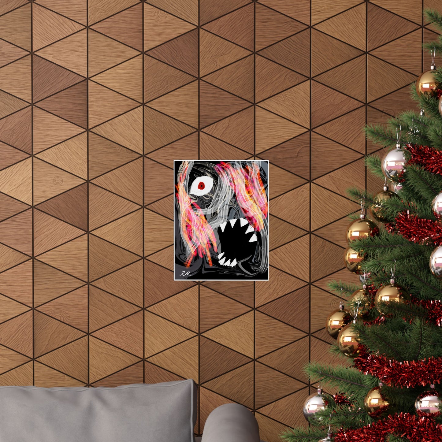 Horror Art Poster — Abstract Monster Matte Vertical Print