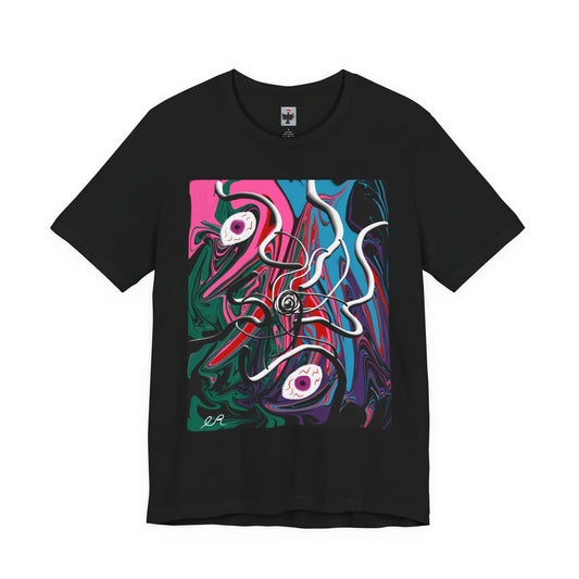Abstract Surreal Face Art T-Shirt — Colorful Psychedelic Graphic Tee