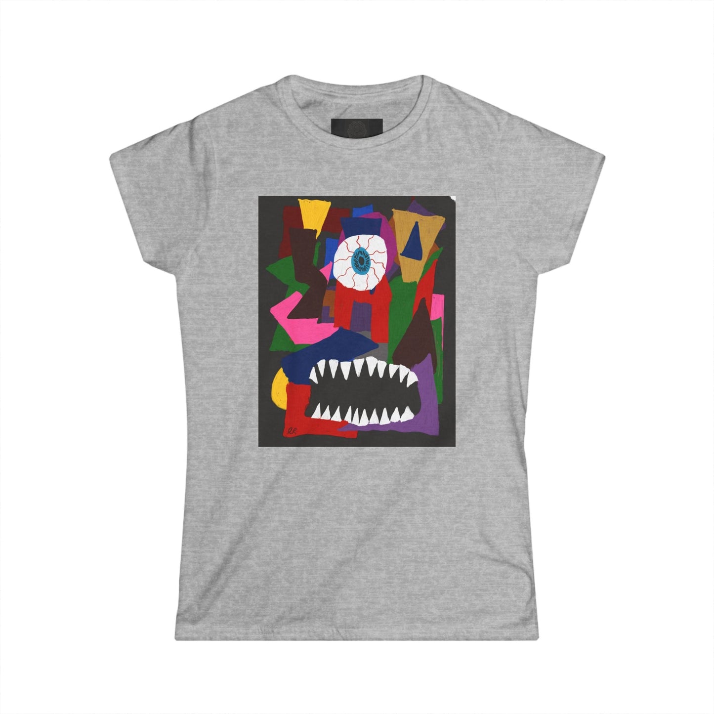 Abstract Monster Tee — Colorful One - Eyed Graphic Women's Shirt - The Artsy Brain