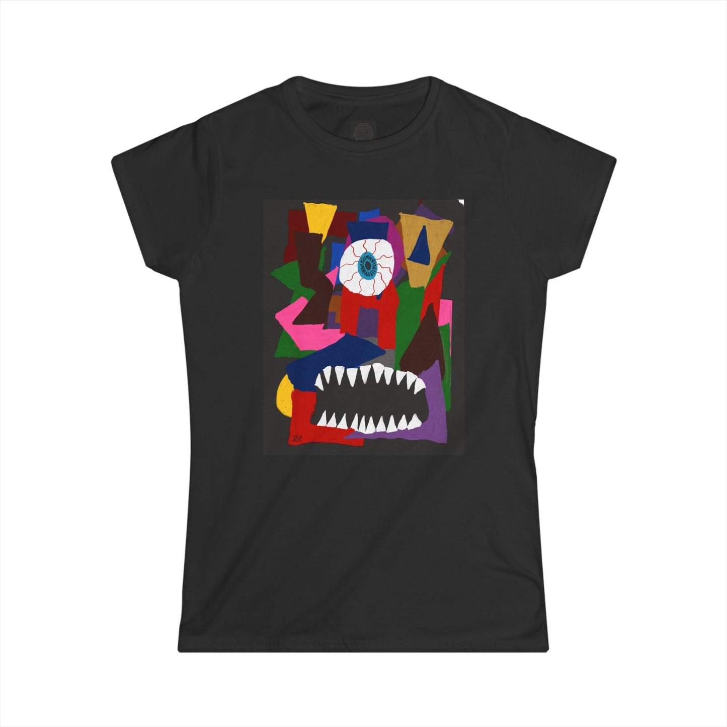Abstract Monster Tee — Colorful One - Eyed Graphic Women's Shirt - The Artsy Brain