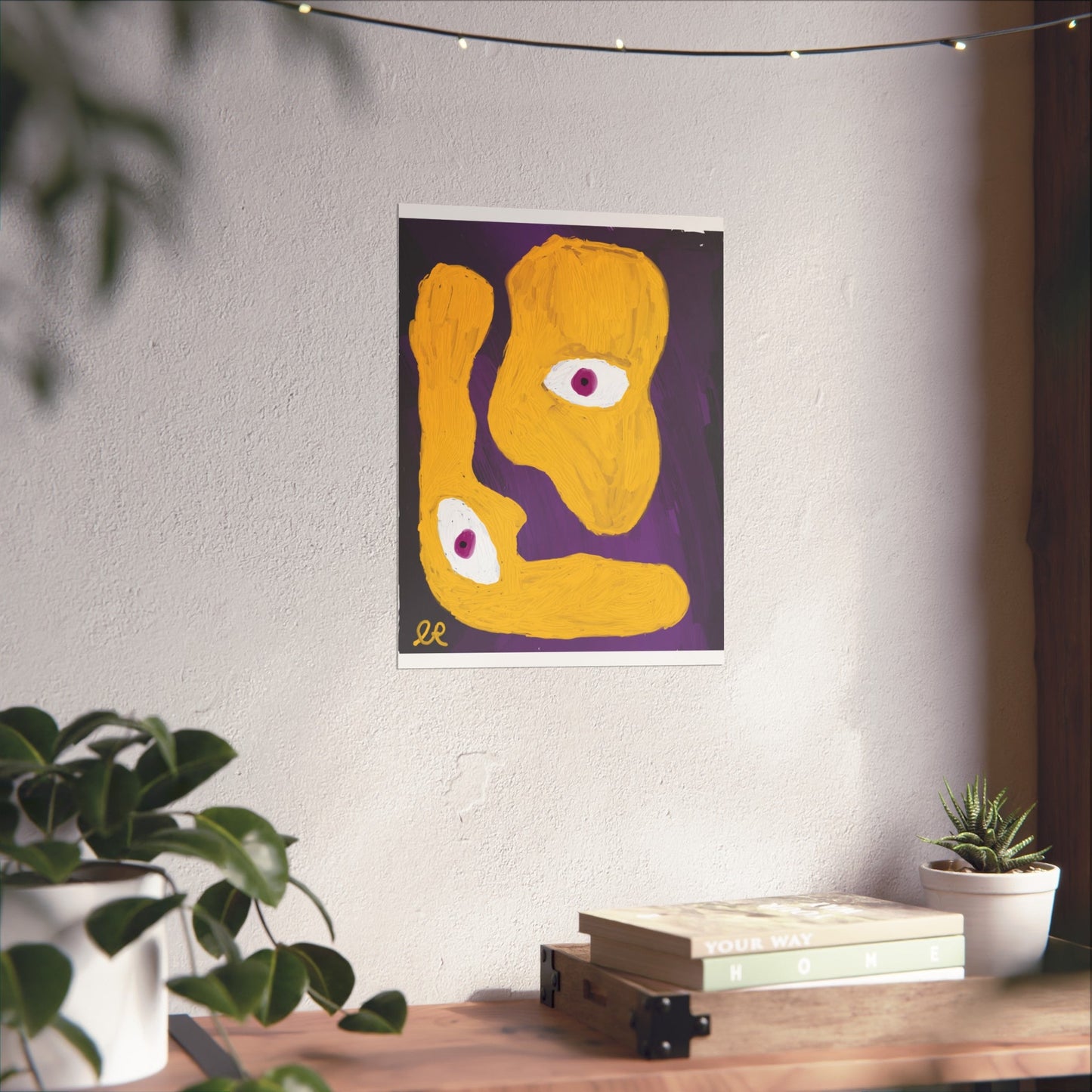 Abstract Purple Eyes Fine Art Poster — Mysterious Shapes Wall Art - The Artsy Brain