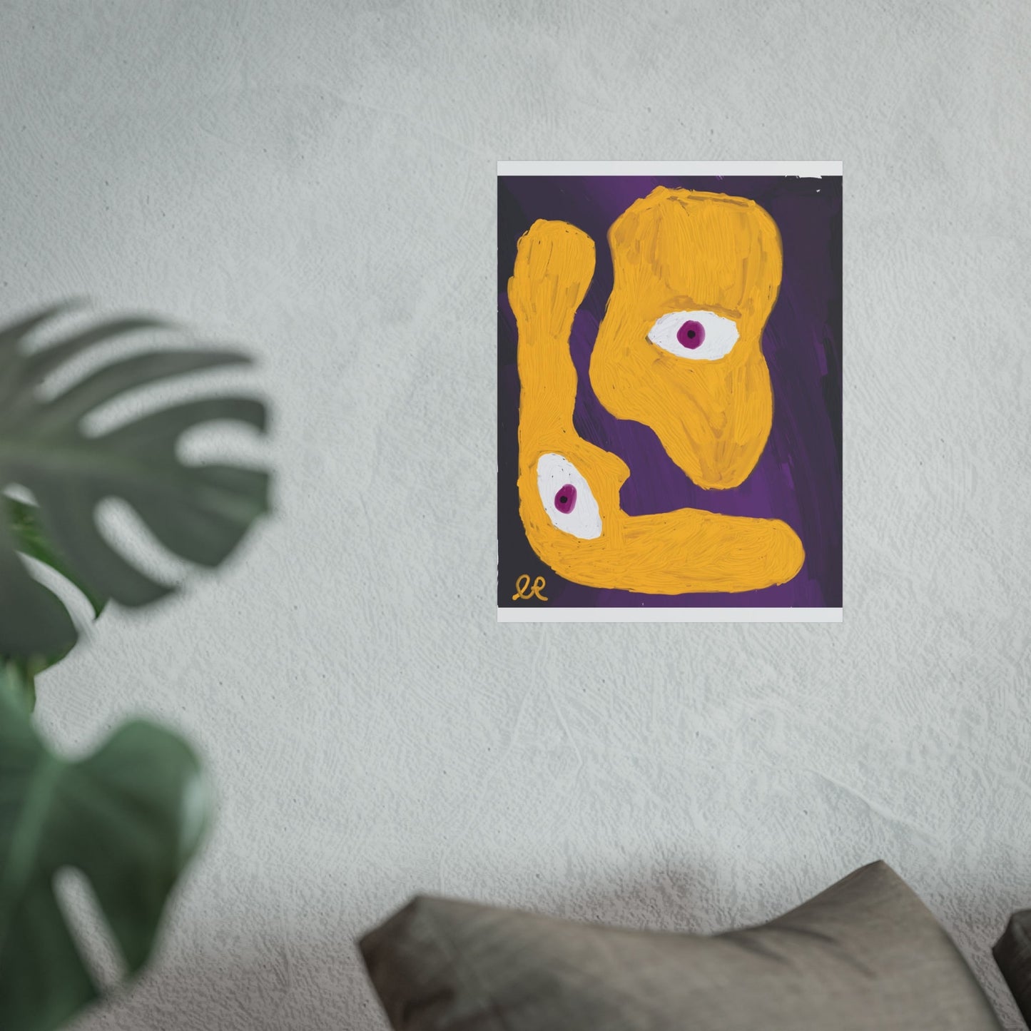 Abstract Purple Eyes Fine Art Poster — Mysterious Shapes Wall Art - The Artsy Brain