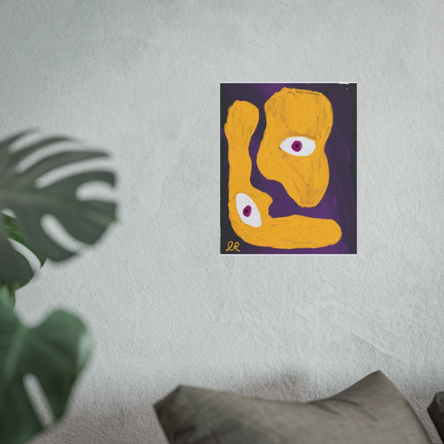 Abstract Purple Eyes Fine Art Poster — Mysterious Shapes Wall Art - The Artsy Brain