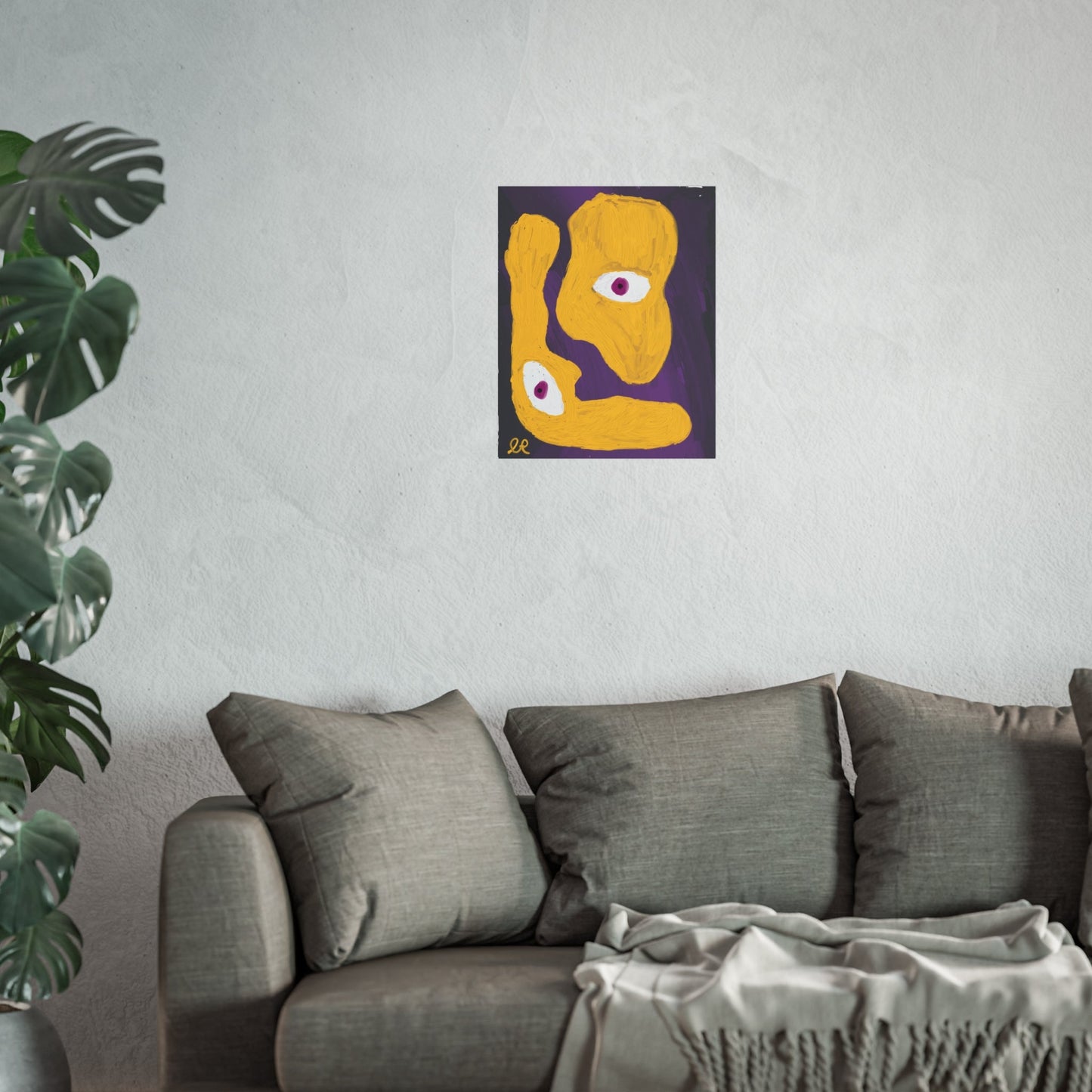 Abstract Purple Eyes Fine Art Poster — Mysterious Shapes Wall Art - The Artsy Brain