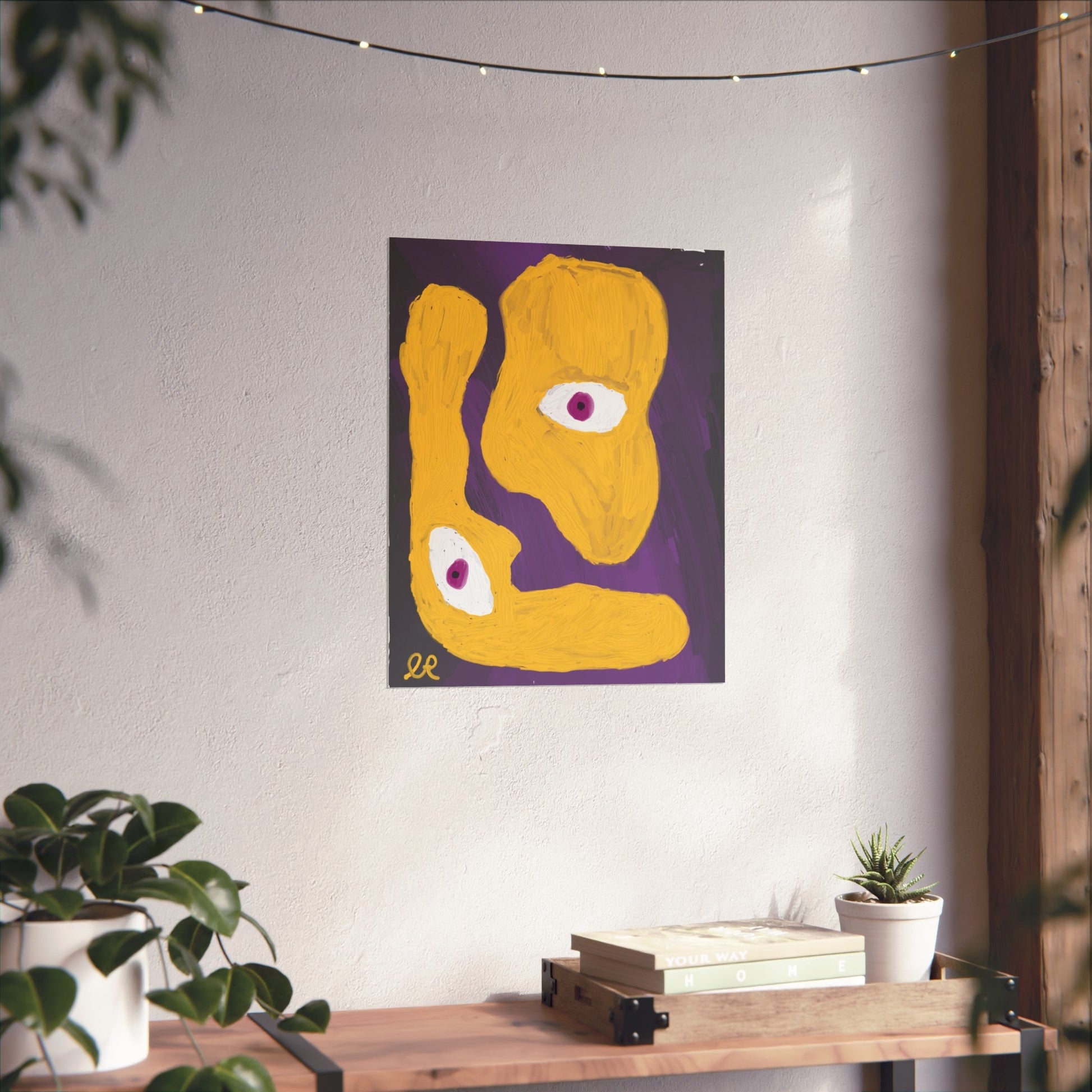 Abstract Purple Eyes Fine Art Poster — Mysterious Shapes Wall Art - The Artsy Brain