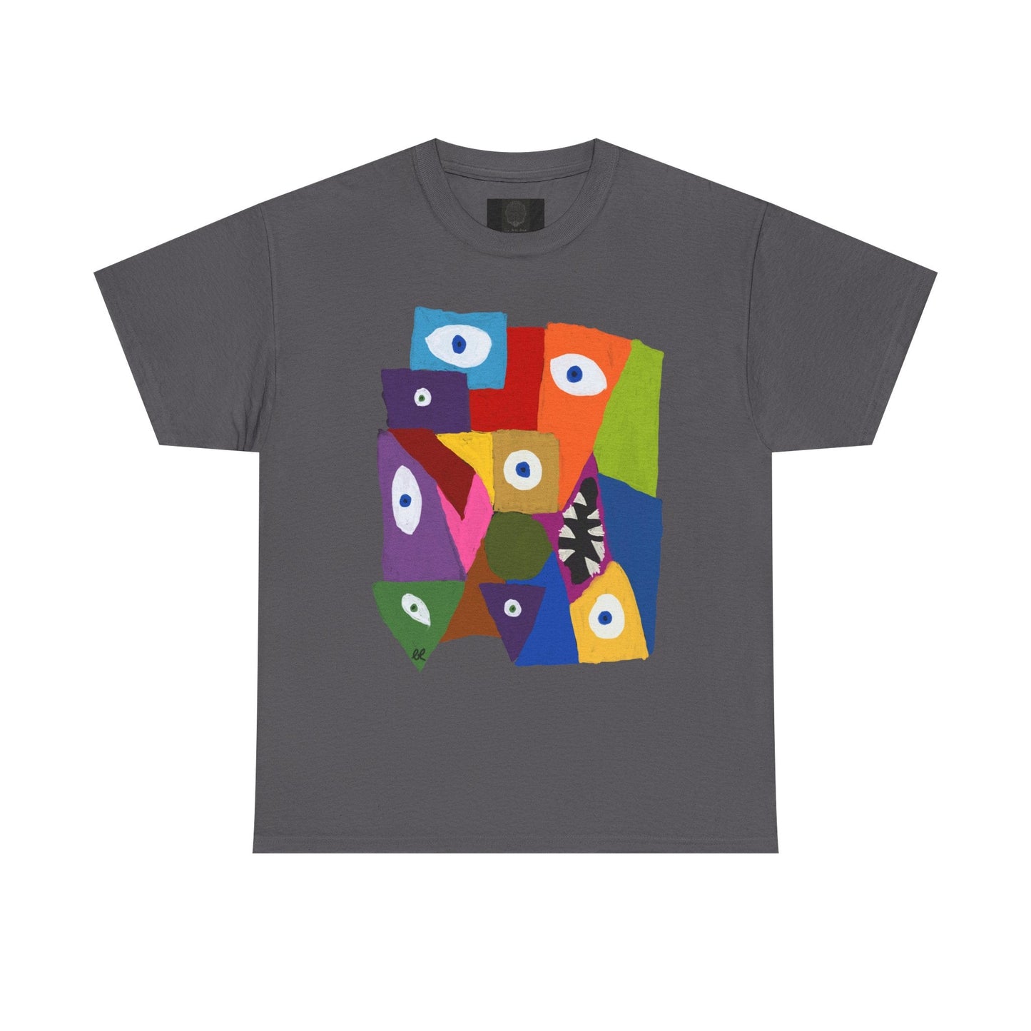 Cubism Art Tee — Colorful Cubist Painting with Eyes & Screaming Mouth - The Artsy Brain