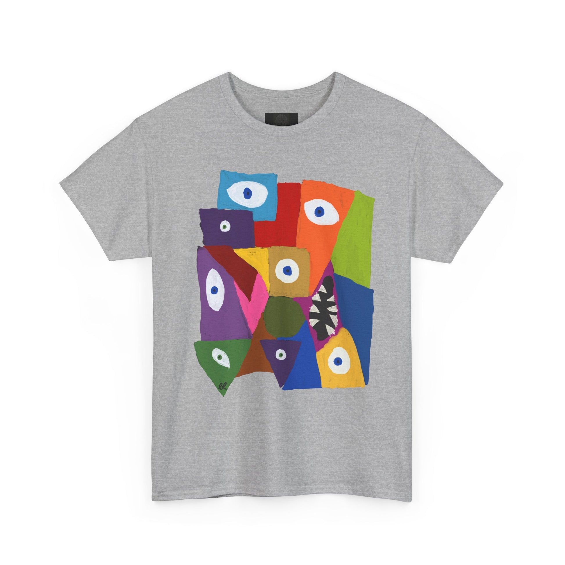 Cubism Art Tee — Colorful Cubist Painting with Eyes & Screaming Mouth - The Artsy Brain