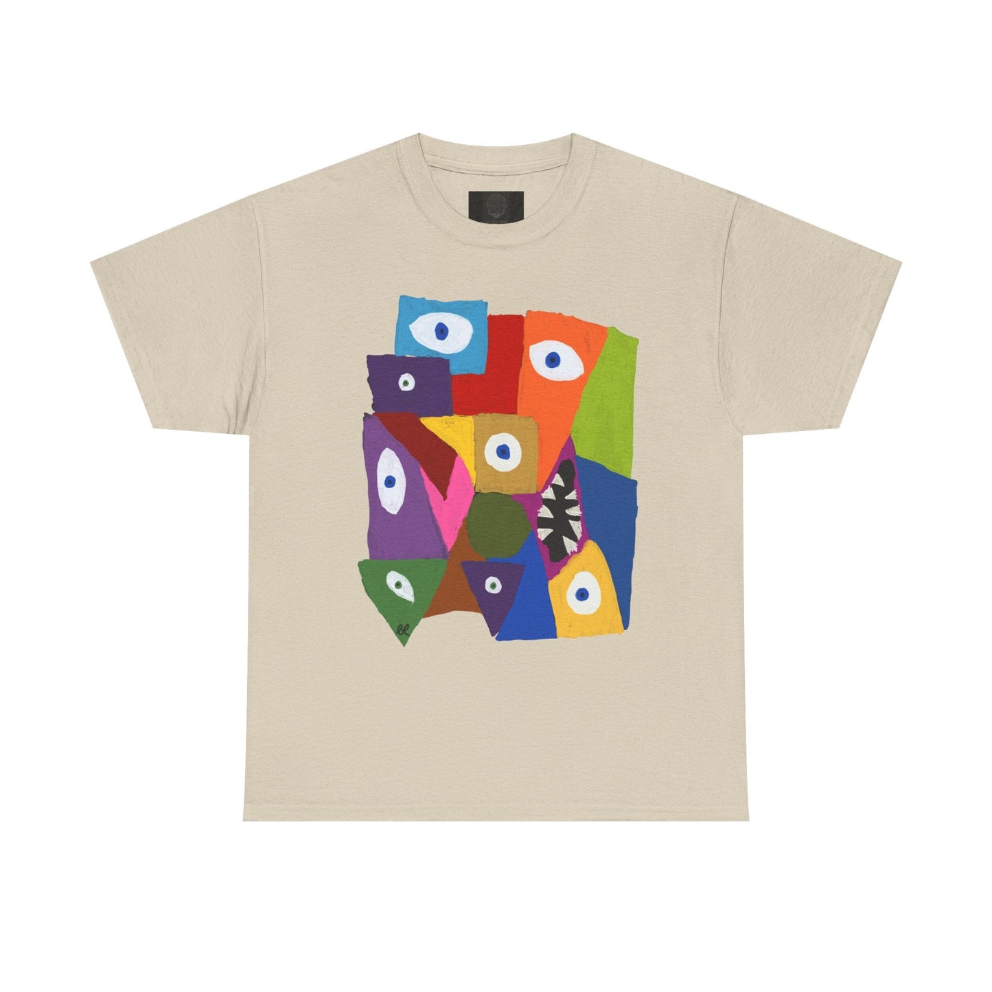Cubism Art Tee — Colorful Cubist Painting with Eyes & Screaming Mouth - The Artsy Brain