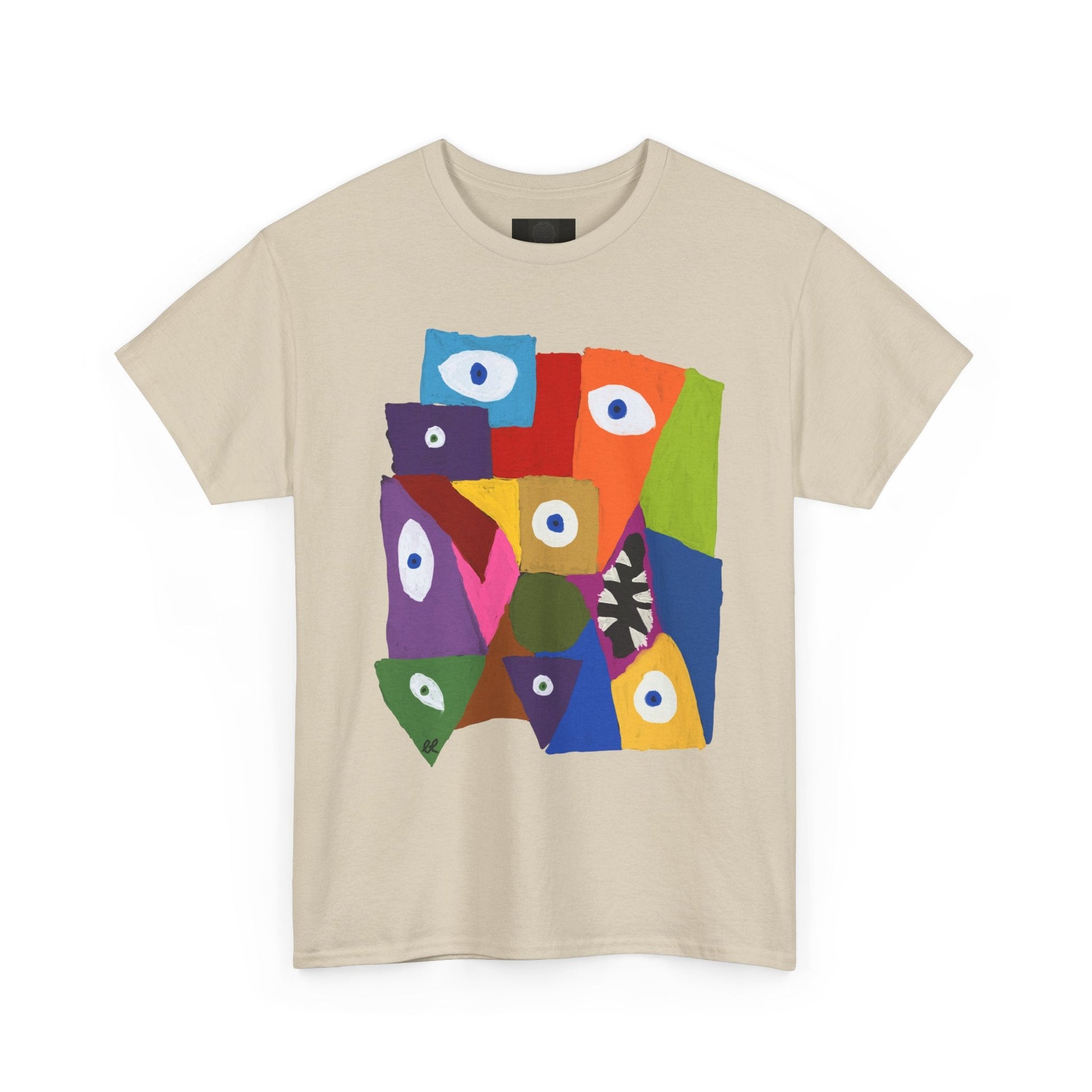 Cubism Art Tee — Colorful Cubist Painting with Eyes & Screaming Mouth - The Artsy Brain