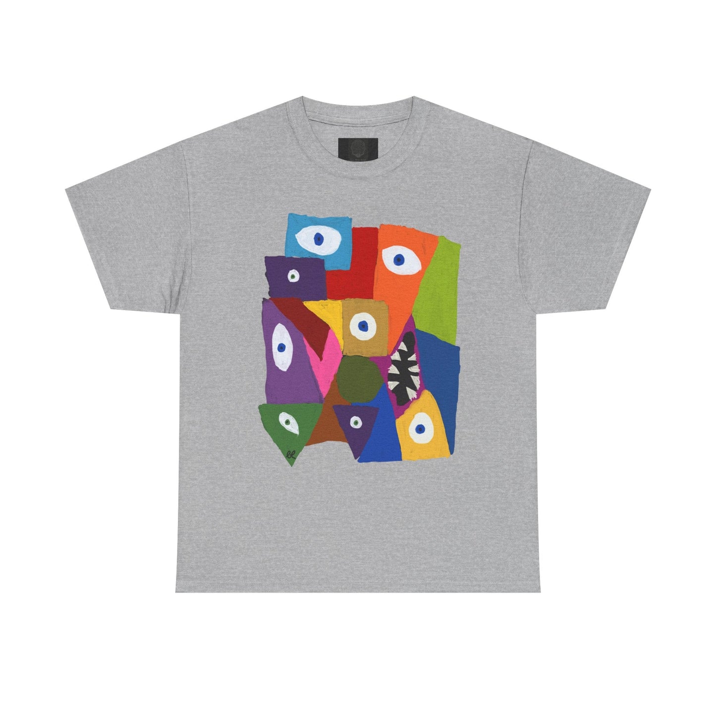 Cubism Art Tee — Colorful Cubist Painting with Eyes & Screaming Mouth - The Artsy Brain