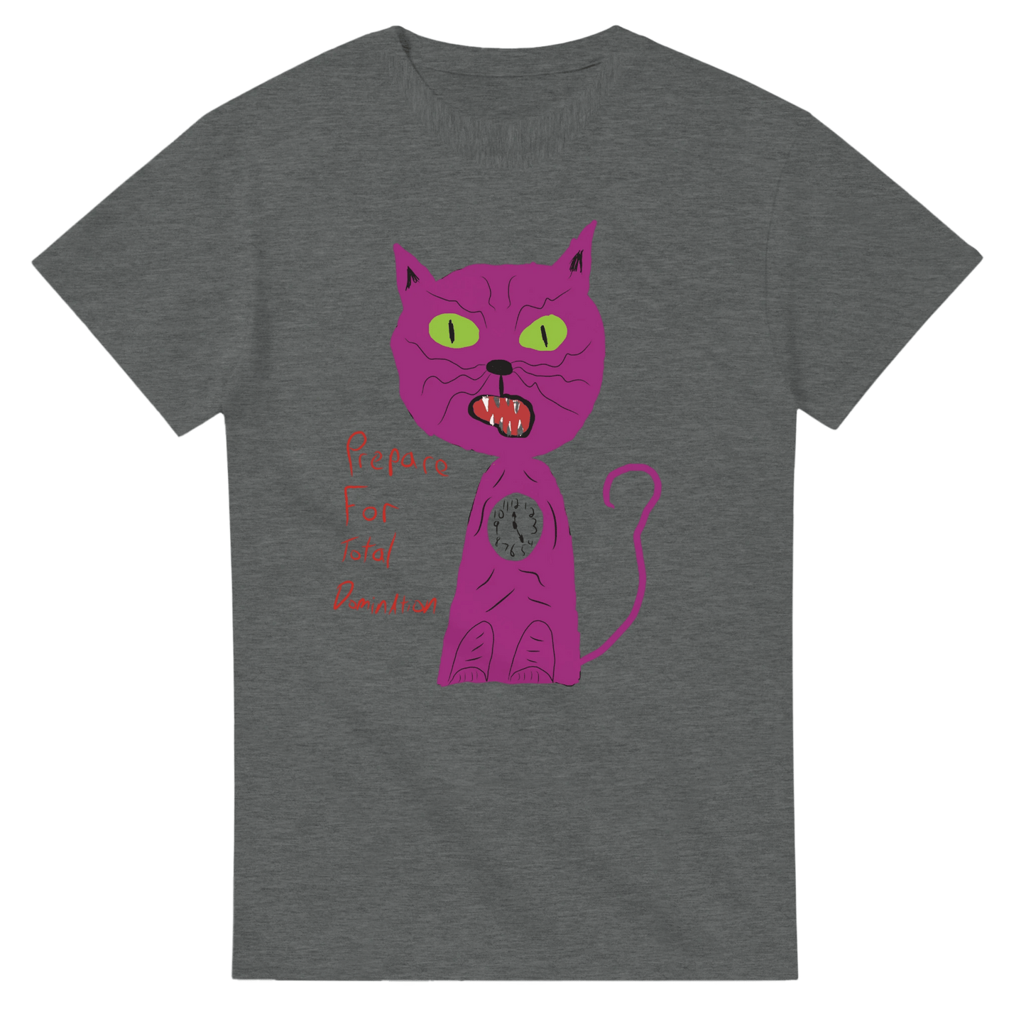 Domination Cat Heavyweight Unisex Crewneck T-shirt | Gildan® 5000 - The Artsy Brain