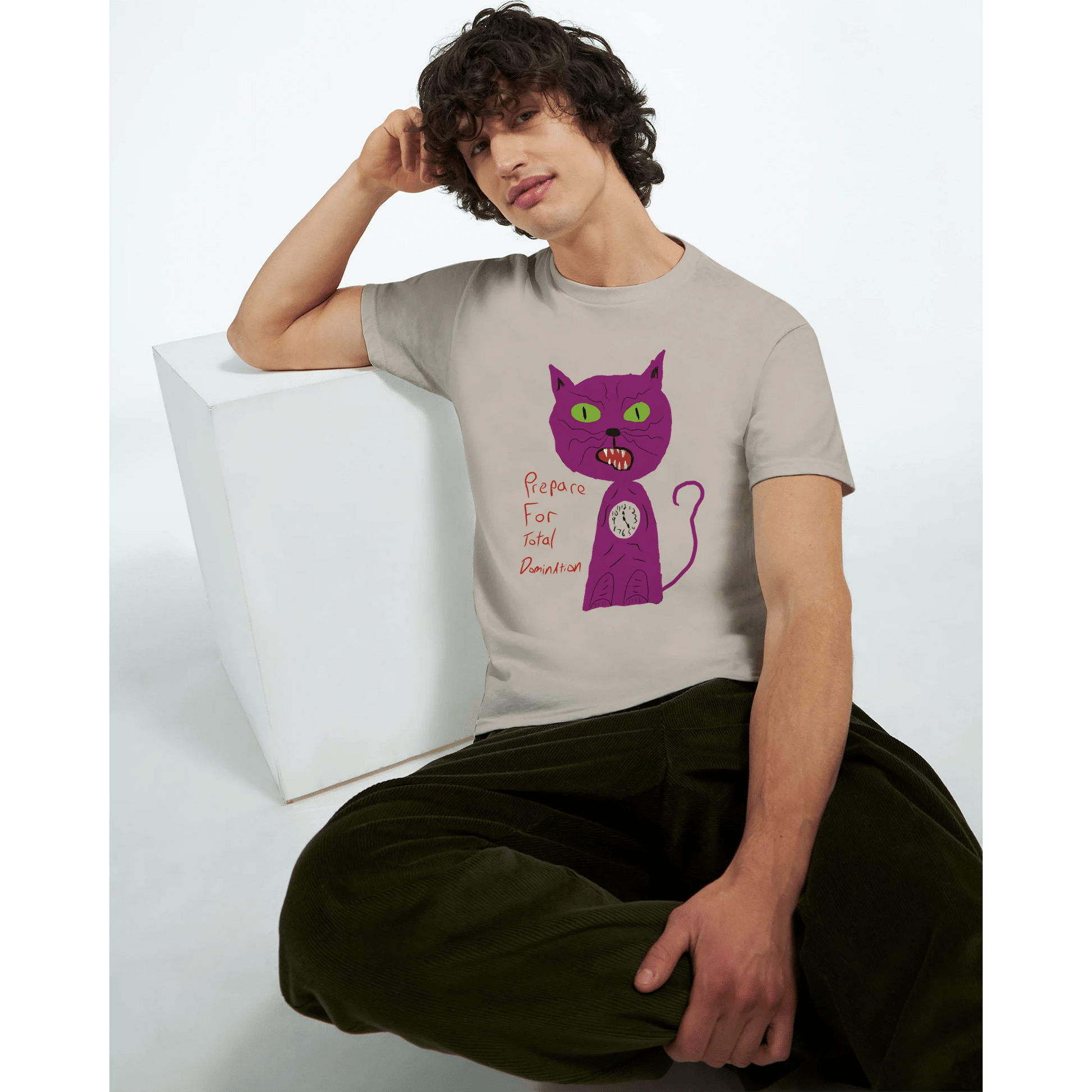 Domination Cat Heavyweight Unisex Crewneck T-shirt | Gildan® 5000 - The Artsy Brain