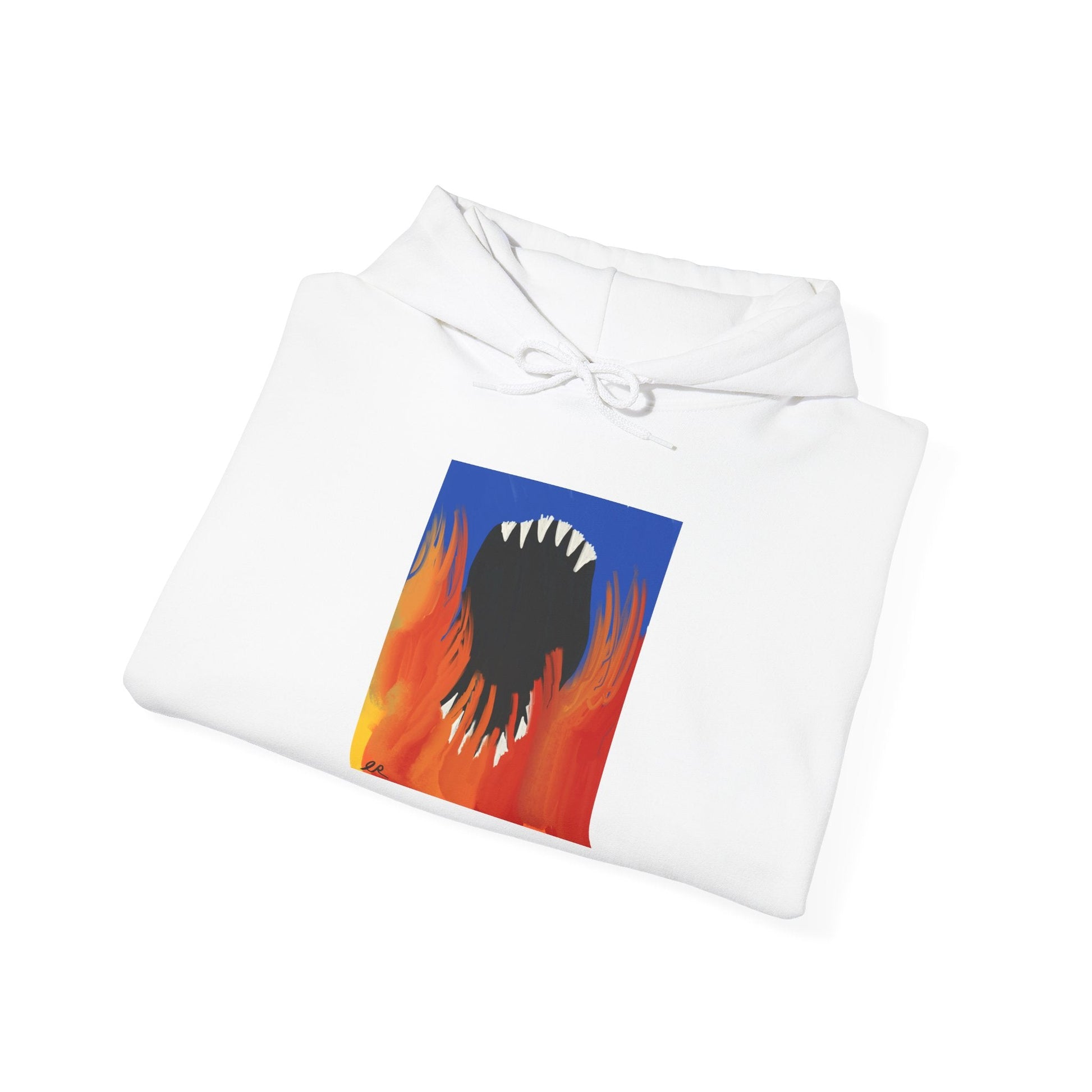 Flaming Monster Mouth Hoodie — Graphic Horror Streetwear - The Artsy Brain