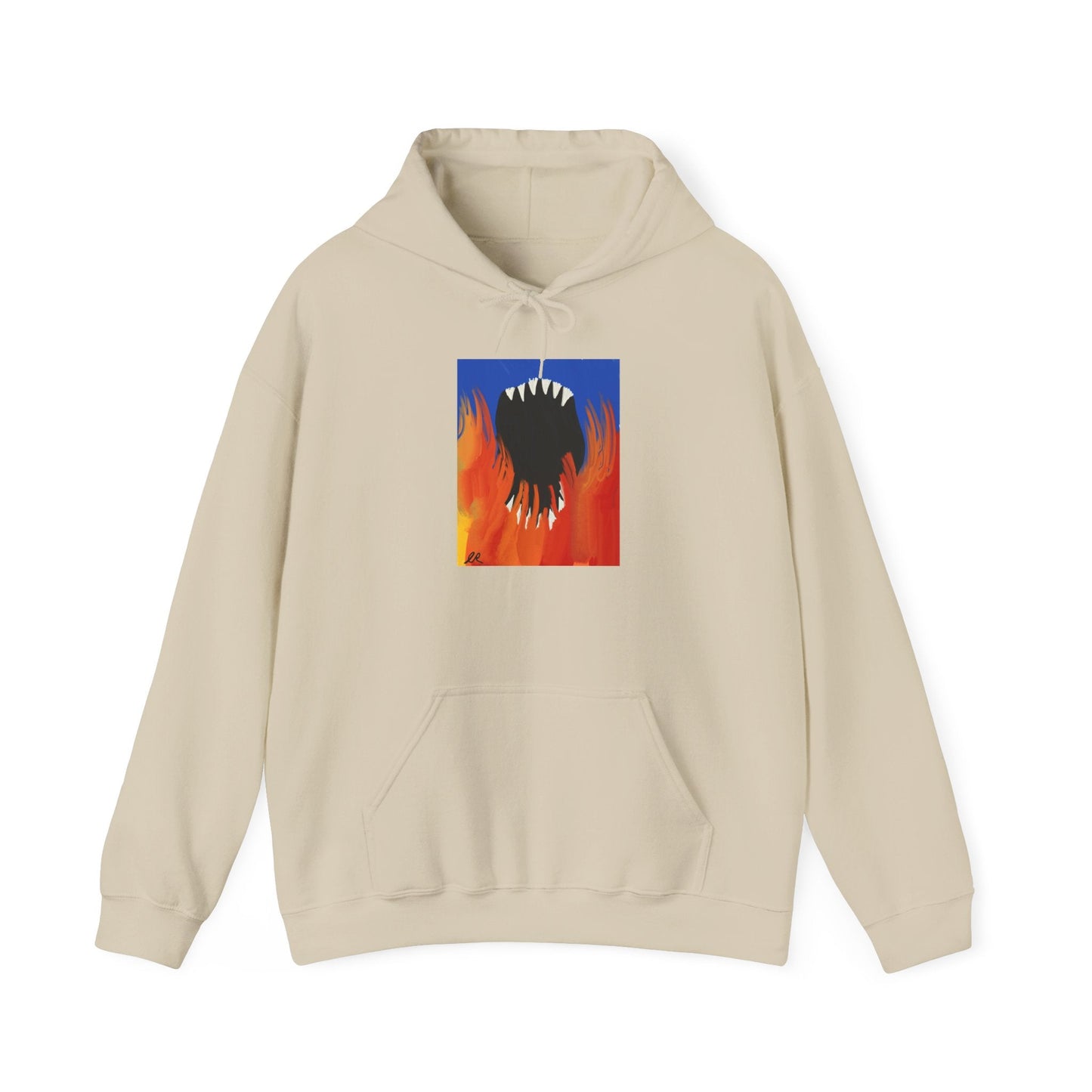 Flaming Monster Mouth Hoodie — Graphic Horror Streetwear - The Artsy Brain