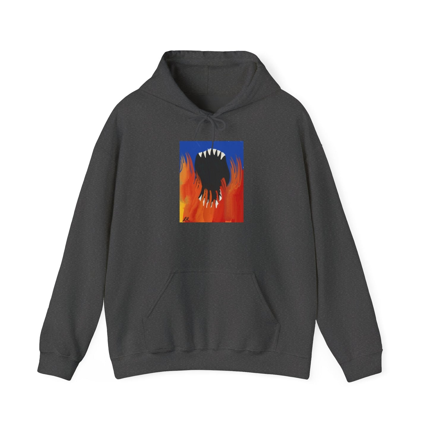 Flaming Monster Mouth Hoodie — Graphic Horror Streetwear - The Artsy Brain