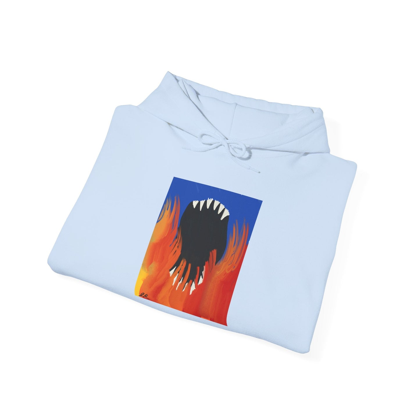 Flaming Monster Mouth Hoodie — Graphic Horror Streetwear - The Artsy Brain