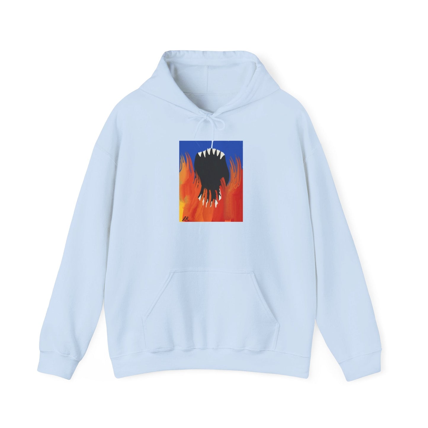 Flaming Monster Mouth Hoodie — Graphic Horror Streetwear - The Artsy Brain