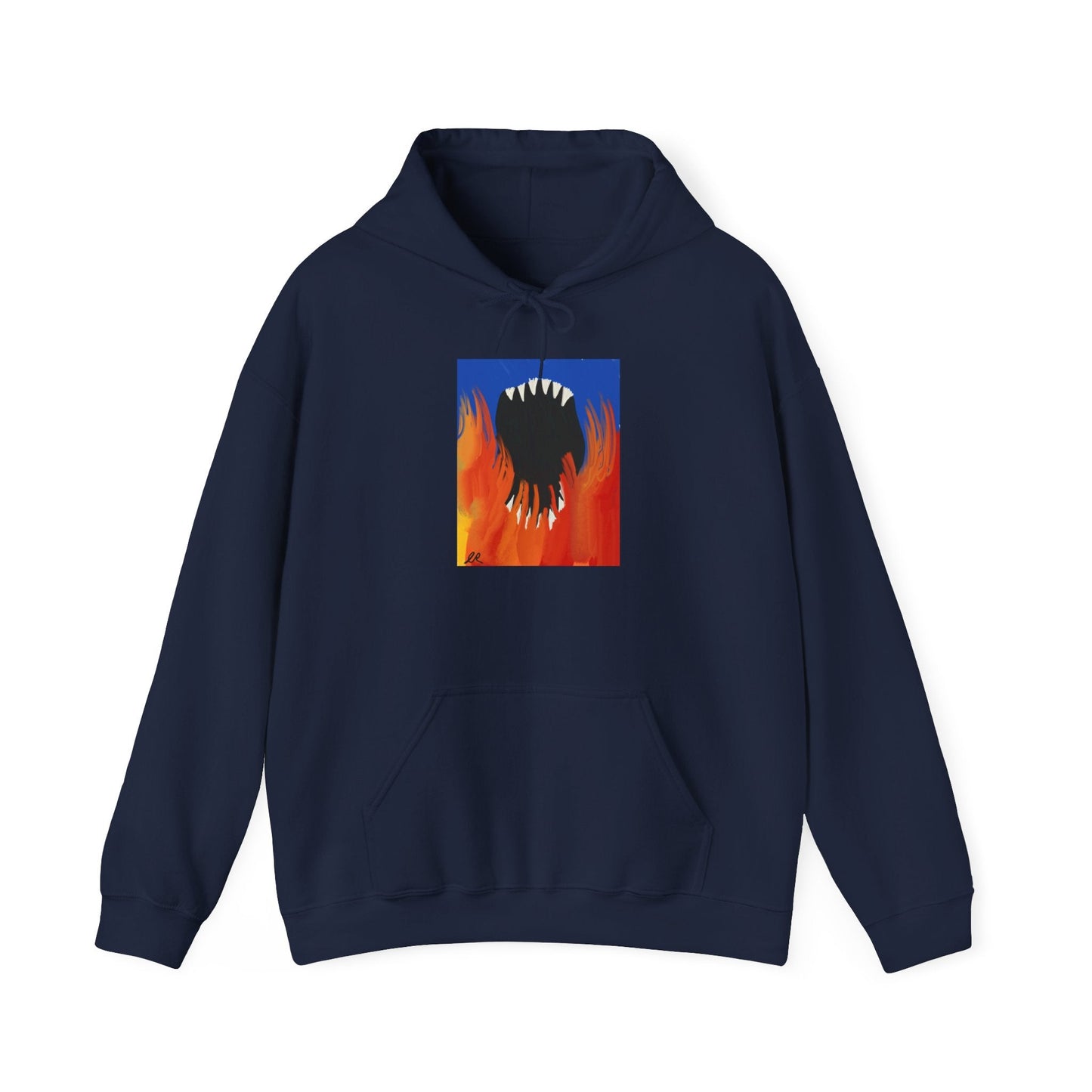 Flaming Monster Mouth Hoodie — Graphic Horror Streetwear - The Artsy Brain