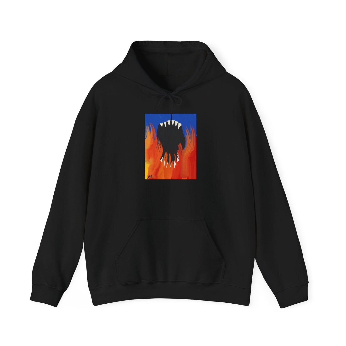 Flaming Monster Mouth Hoodie — Graphic Horror Streetwear - The Artsy Brain