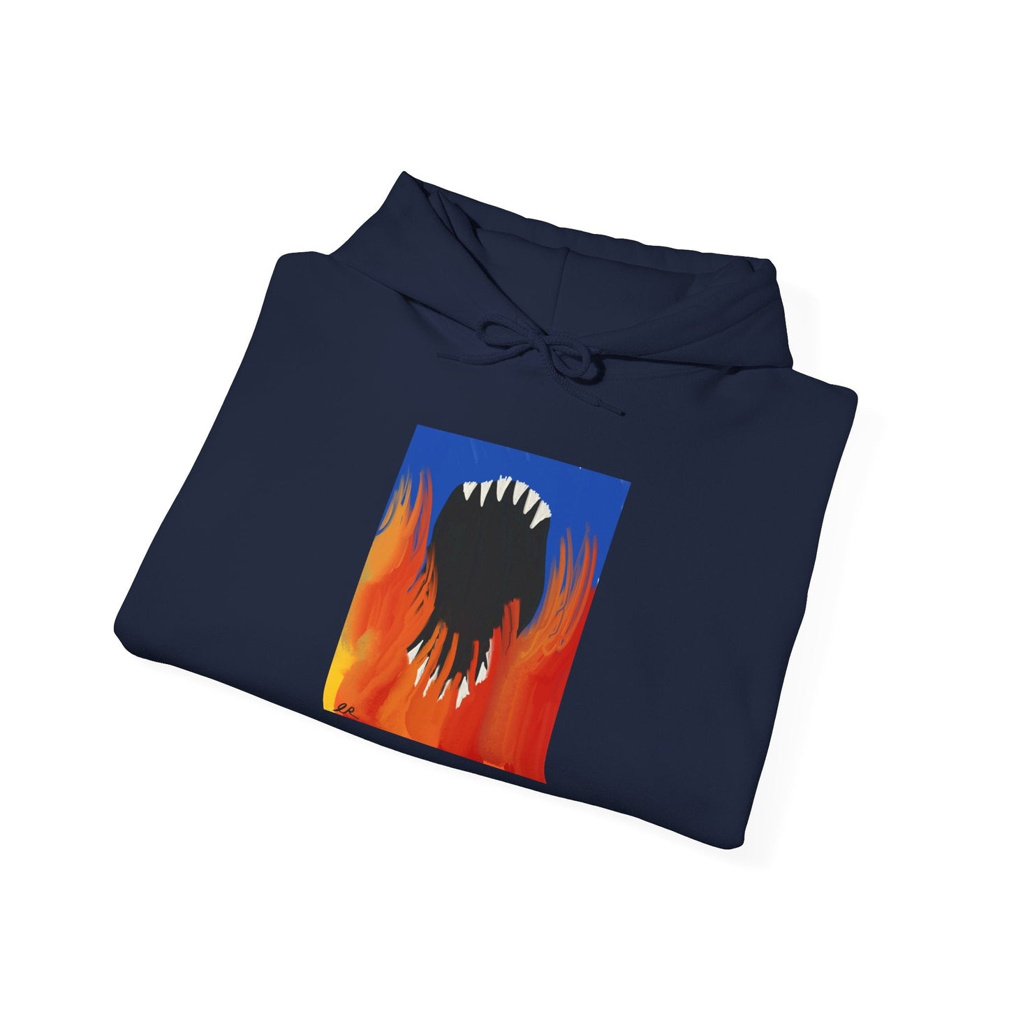 Flaming Monster Mouth Hoodie — Graphic Horror Streetwear - The Artsy Brain