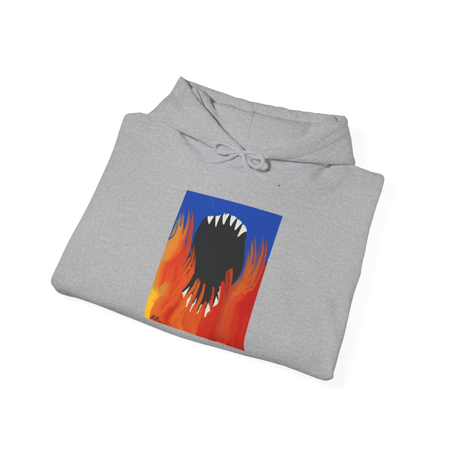 Flaming Monster Mouth Hoodie — Graphic Horror Streetwear - The Artsy Brain