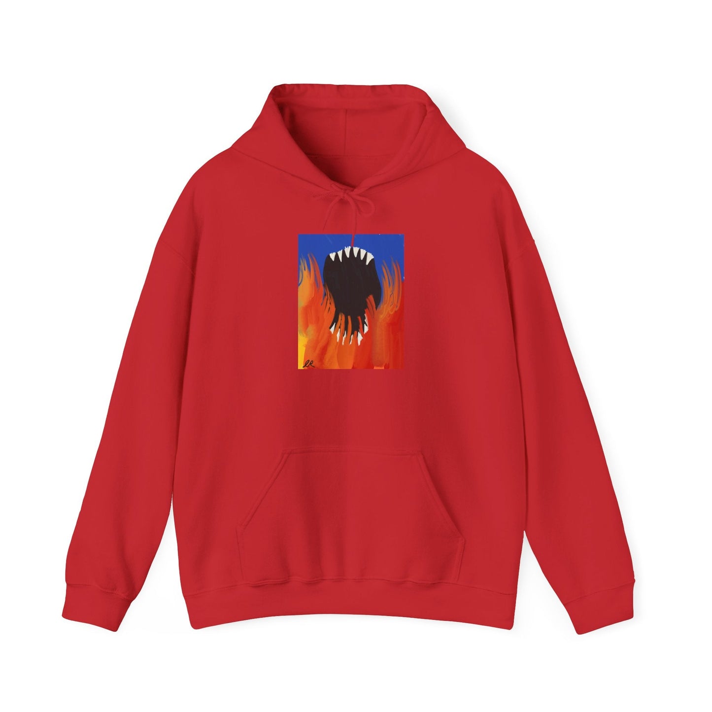 Flaming Monster Mouth Hoodie — Graphic Horror Streetwear - The Artsy Brain