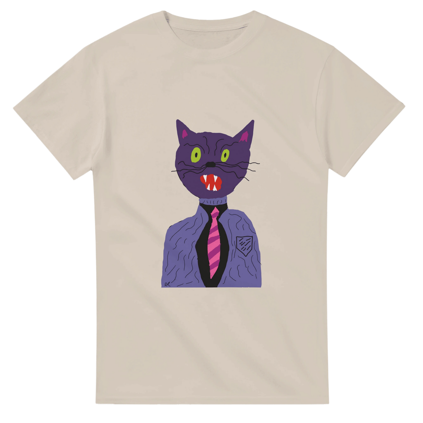 Formal Cat Heavyweight Unisex Crewneck T-shirt | Gildan® 5000 - The Artsy Brain
