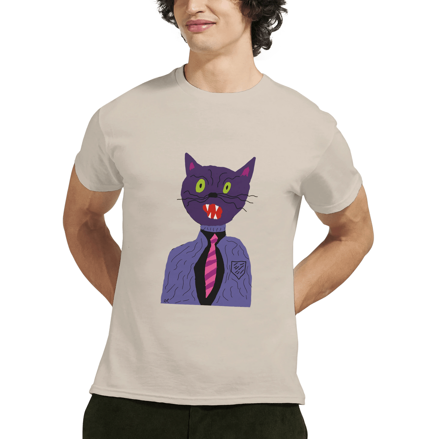 Formal Cat Heavyweight Unisex Crewneck T-shirt | Gildan® 5000 - The Artsy Brain