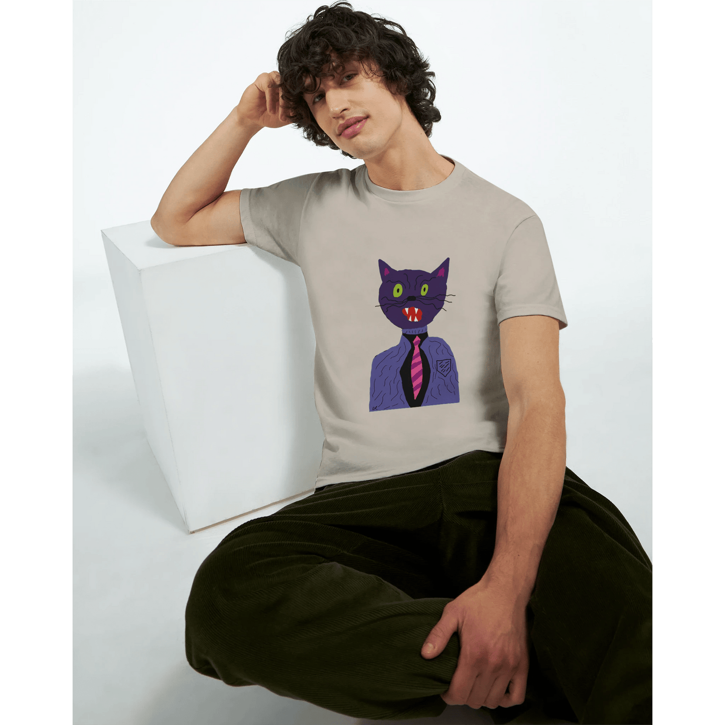 Formal Cat Heavyweight Unisex Crewneck T-shirt | Gildan® 5000 - The Artsy Brain