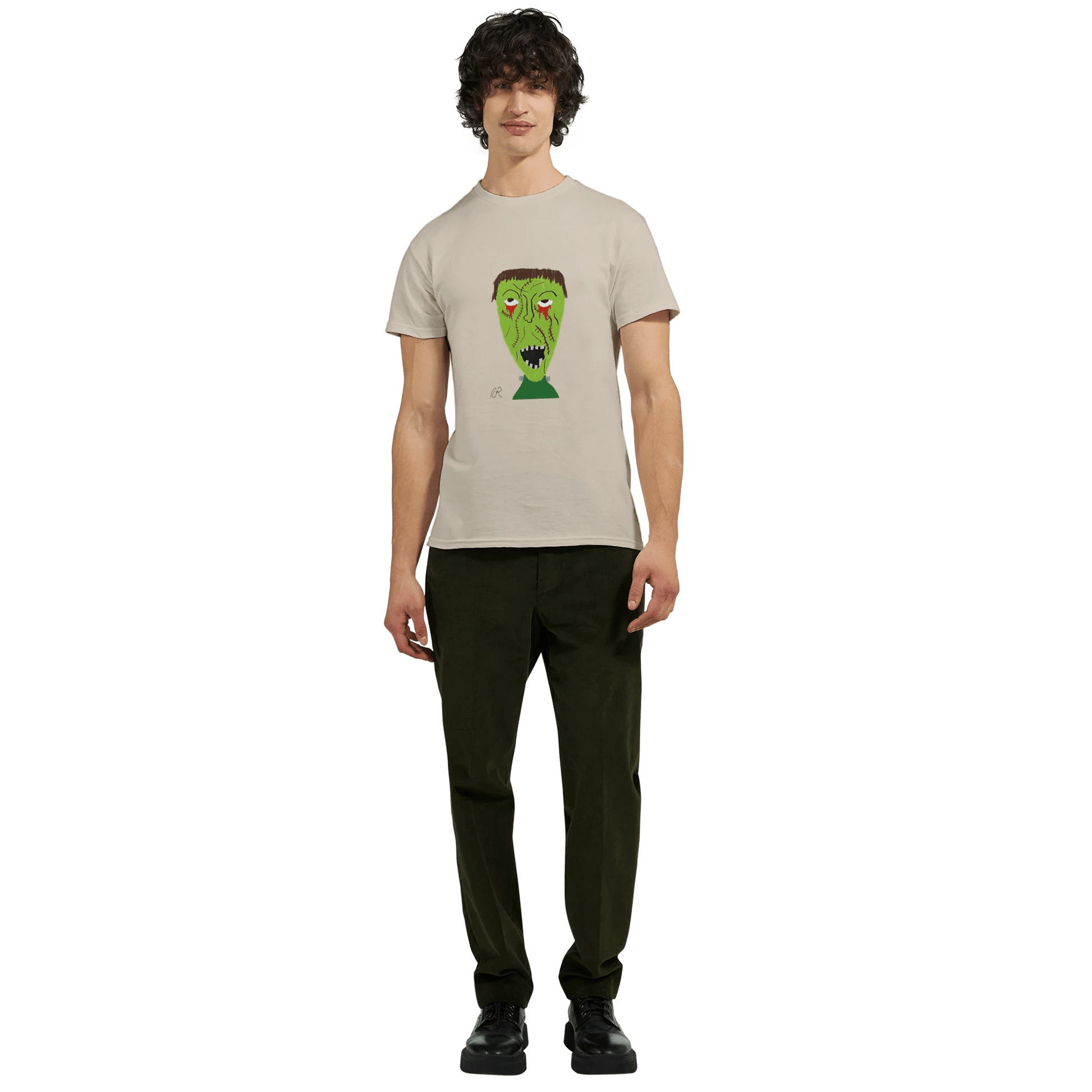 Frankenstein's Monster Heavyweight Unisex Crewneck T-shirt | Gildan® 5000 - The Artsy Brain