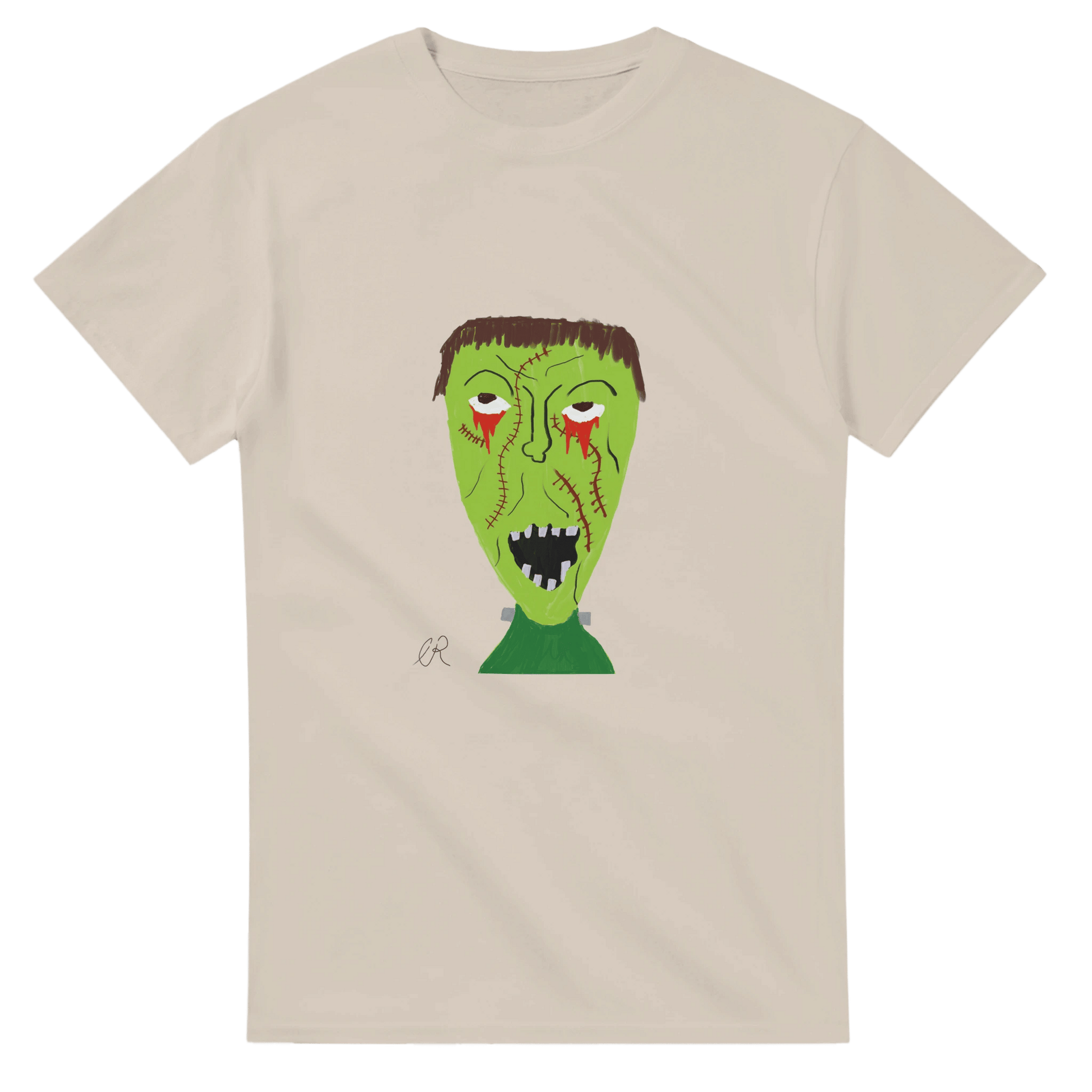 Frankenstein's Monster Heavyweight Unisex Crewneck T-shirt | Gildan® 5000 - The Artsy Brain