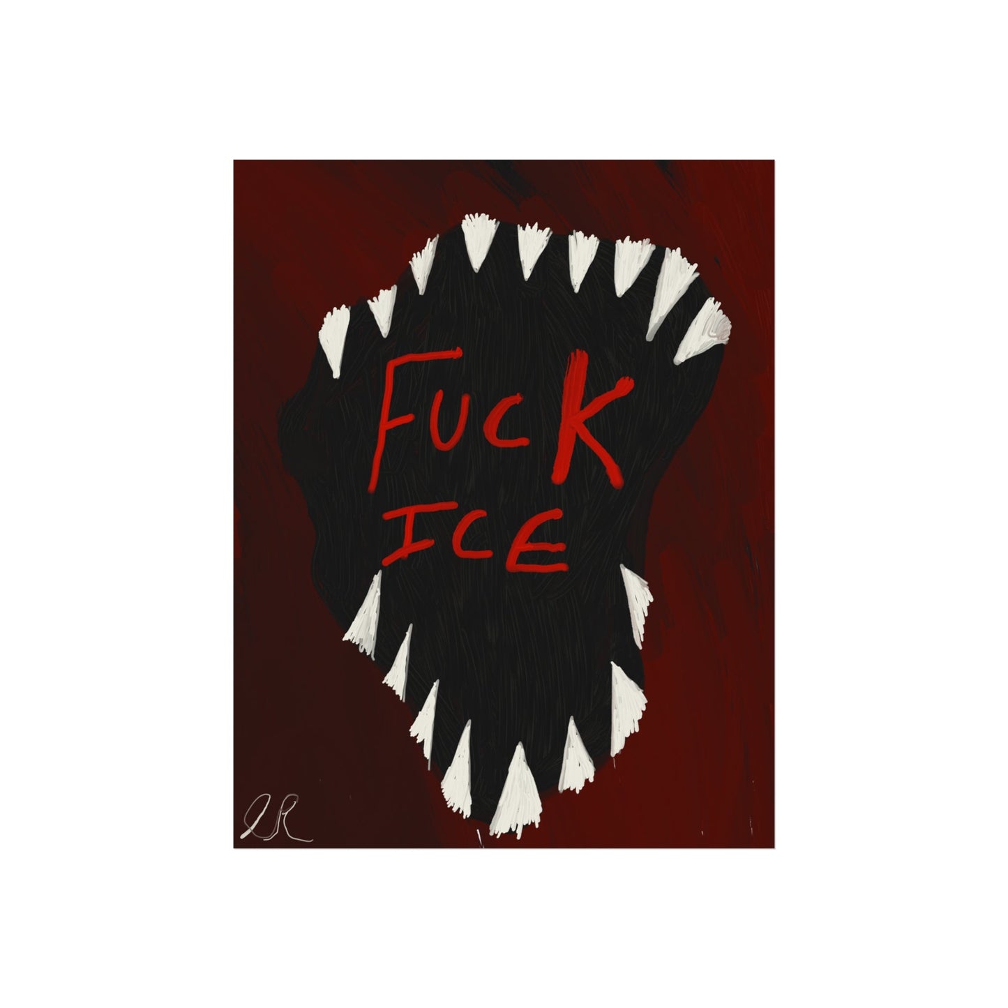 Fuck Ice Fine Art Poster — Political Digital Painting - The Artsy Brain